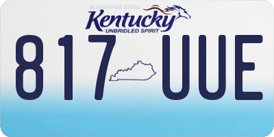 KY license plate 817UUE