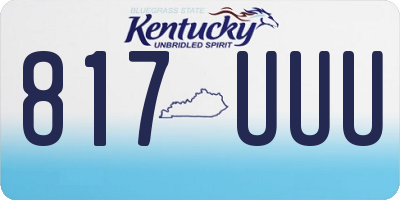 KY license plate 817UUU