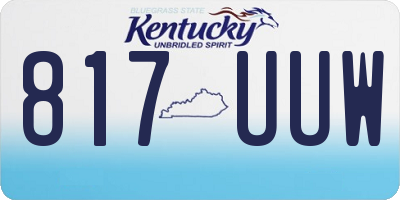 KY license plate 817UUW