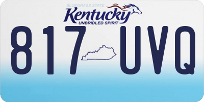 KY license plate 817UVQ