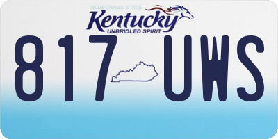 KY license plate 817UWS