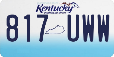 KY license plate 817UWW