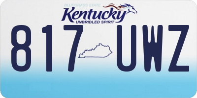 KY license plate 817UWZ