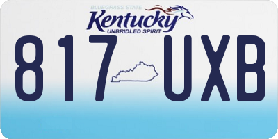KY license plate 817UXB
