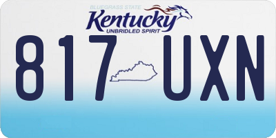 KY license plate 817UXN