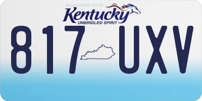KY license plate 817UXV