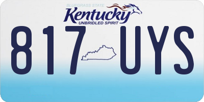 KY license plate 817UYS