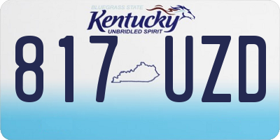 KY license plate 817UZD