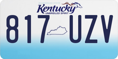 KY license plate 817UZV