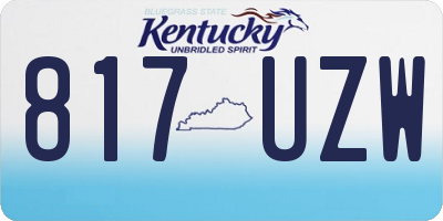 KY license plate 817UZW