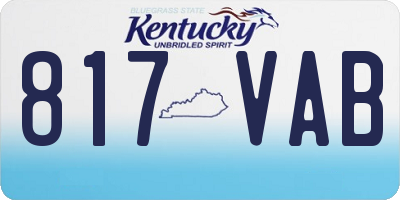 KY license plate 817VAB