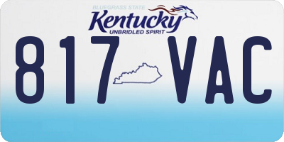 KY license plate 817VAC