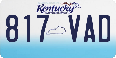 KY license plate 817VAD