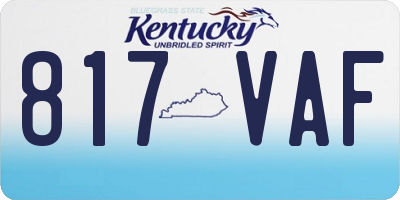 KY license plate 817VAF