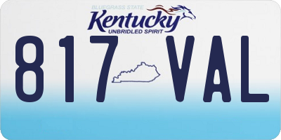 KY license plate 817VAL