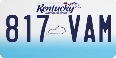 KY license plate 817VAM
