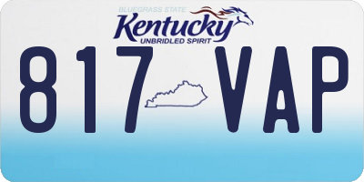 KY license plate 817VAP