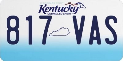 KY license plate 817VAS