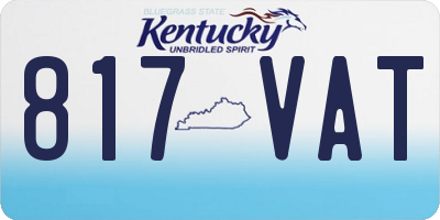 KY license plate 817VAT