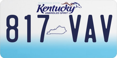 KY license plate 817VAV