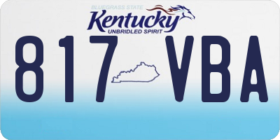 KY license plate 817VBA