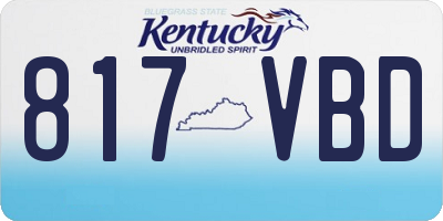 KY license plate 817VBD