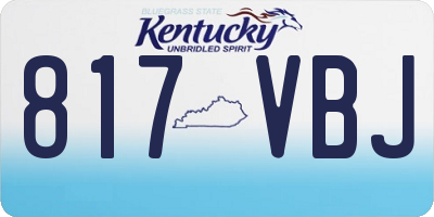 KY license plate 817VBJ