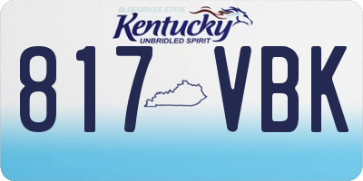 KY license plate 817VBK