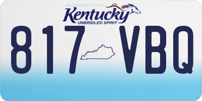 KY license plate 817VBQ