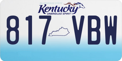 KY license plate 817VBW