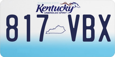 KY license plate 817VBX