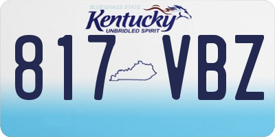 KY license plate 817VBZ