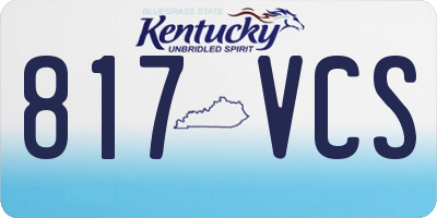 KY license plate 817VCS