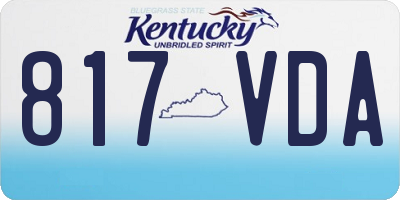 KY license plate 817VDA