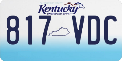 KY license plate 817VDC