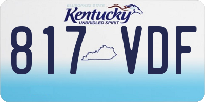 KY license plate 817VDF