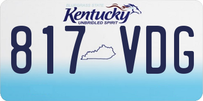 KY license plate 817VDG