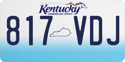 KY license plate 817VDJ