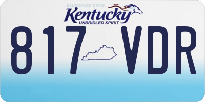 KY license plate 817VDR