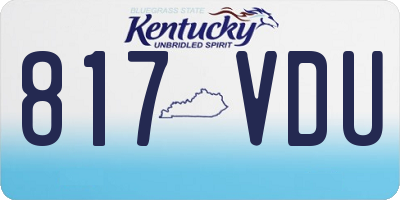 KY license plate 817VDU