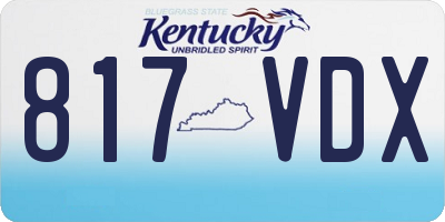 KY license plate 817VDX