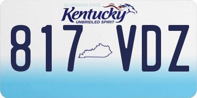 KY license plate 817VDZ