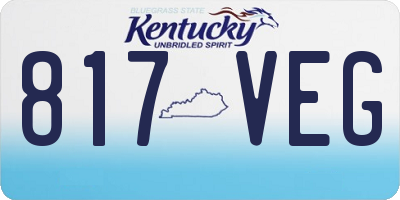KY license plate 817VEG