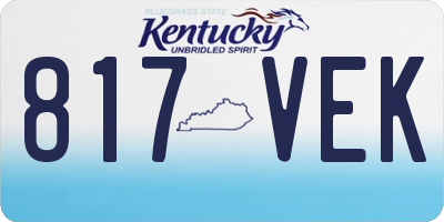 KY license plate 817VEK