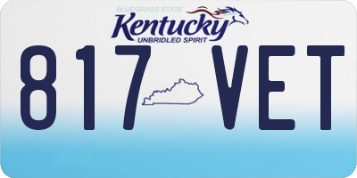 KY license plate 817VET