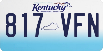 KY license plate 817VFN