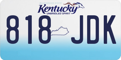 KY license plate 818JDK
