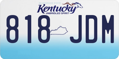 KY license plate 818JDM