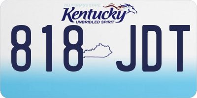 KY license plate 818JDT