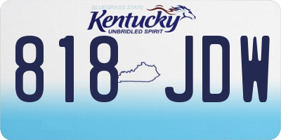 KY license plate 818JDW